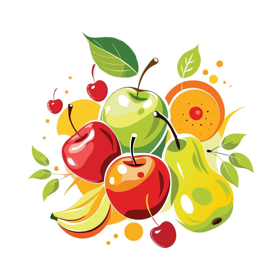 Realistic Fruits Illustration Concepts vector
