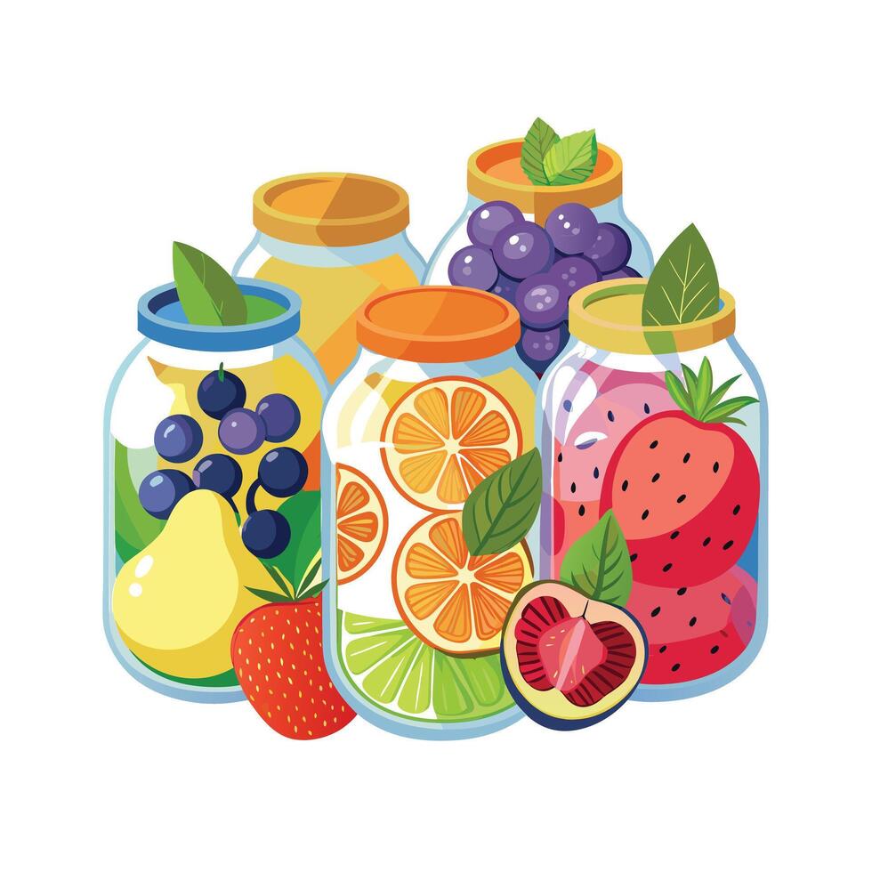 Realistic Fruits Illustration Concepts vector