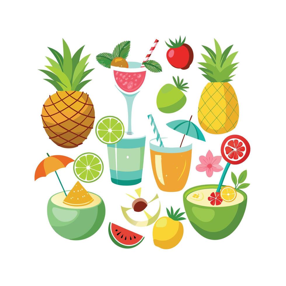 Realistic Fruits Illustration Concepts vector