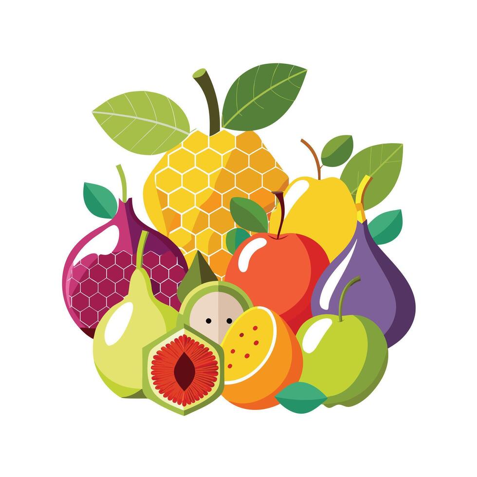 Realistic Fruits Illustration Concepts vector