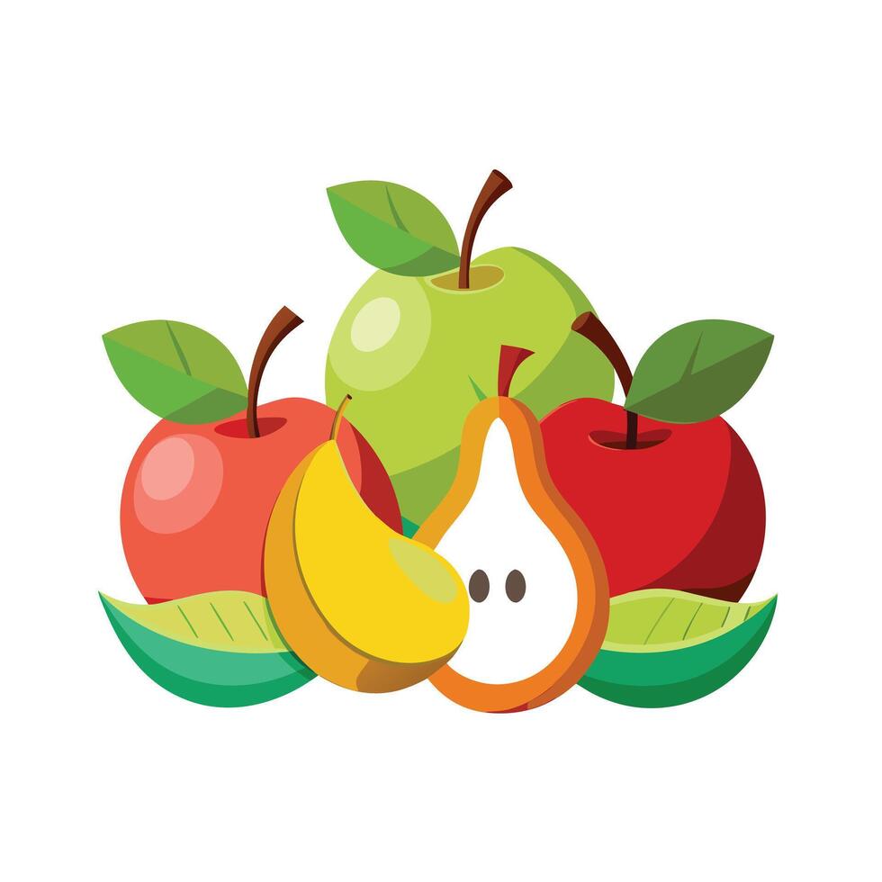 Realistic Fruits Illustration Concepts vector