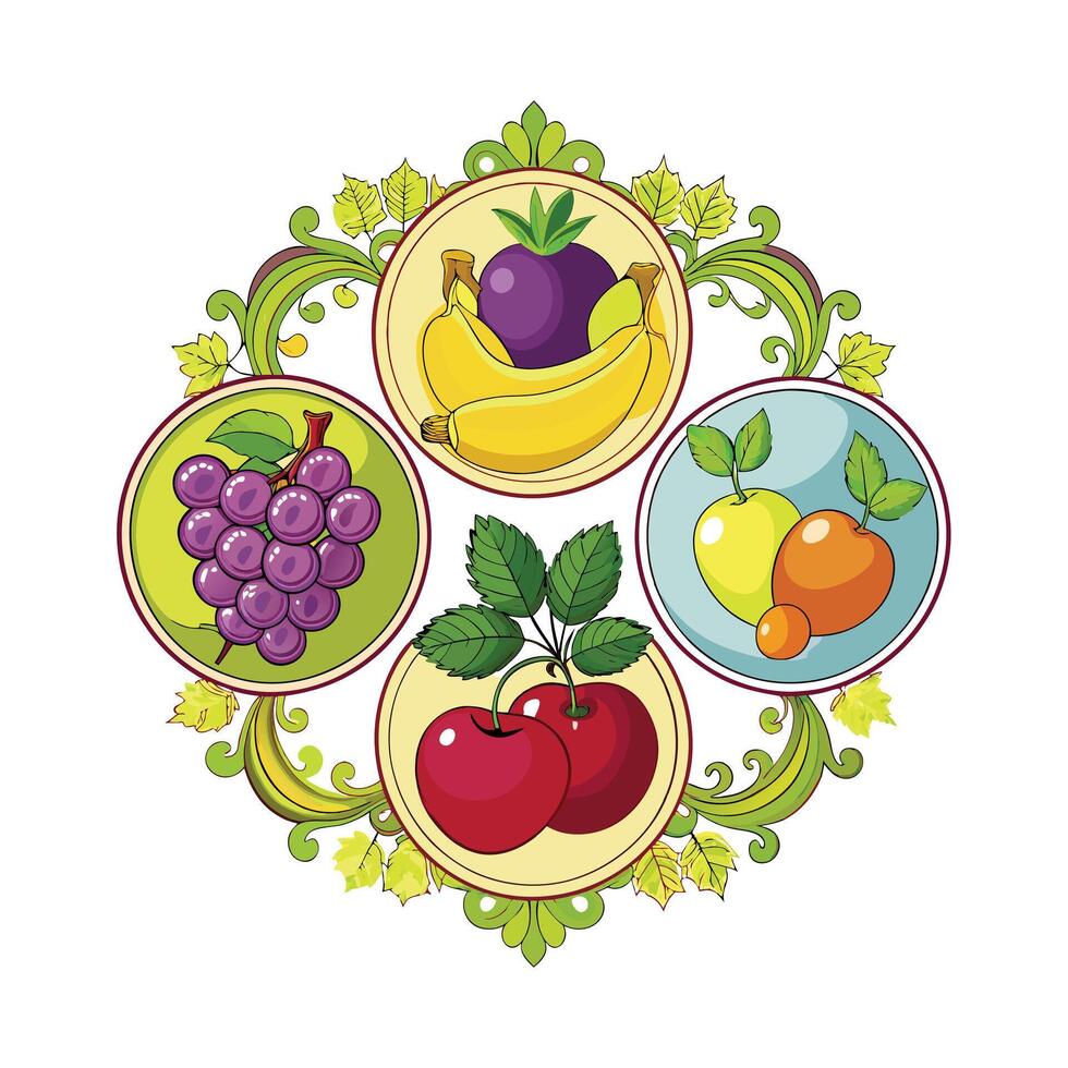 Realistic Fruits Illustration Concepts vector