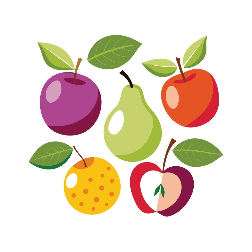 Realistic Fruits Illustration Concepts vector