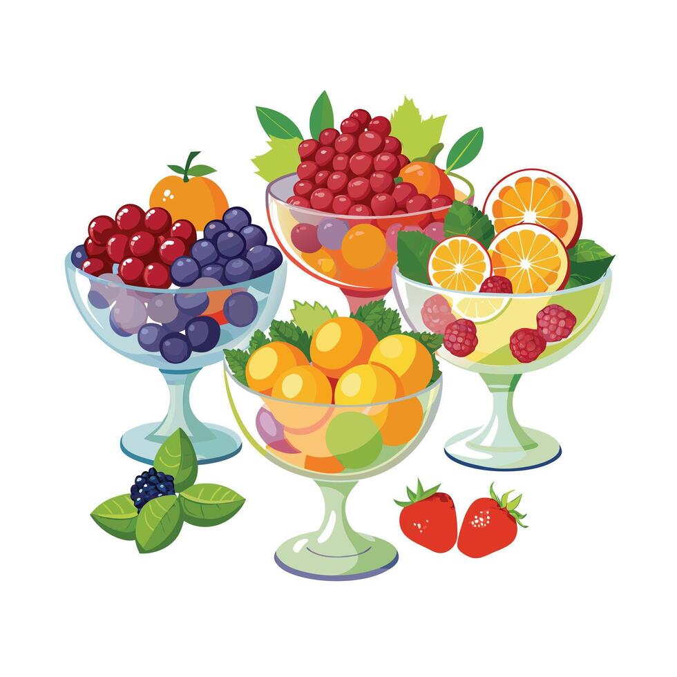 Realistic Fruits Illustration Concepts vector