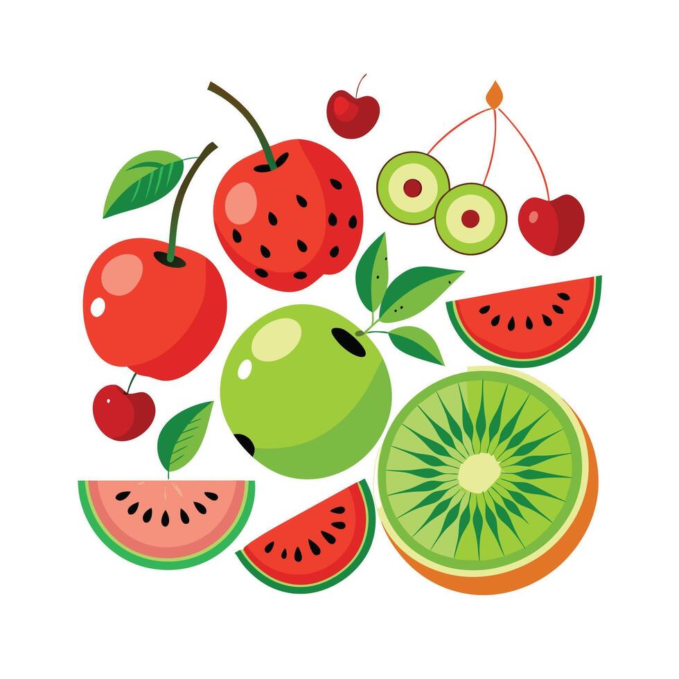 Realistic Fruits Illustration Concepts vector