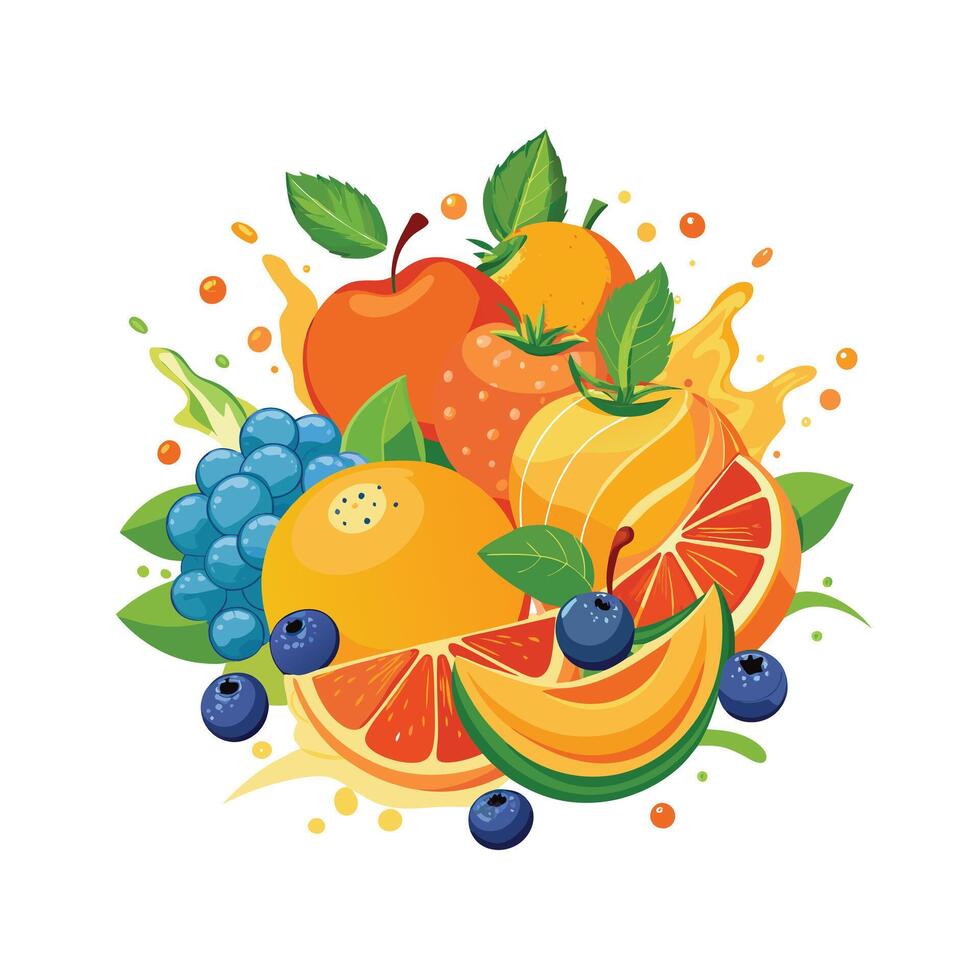 Realistic Fruits Illustration Concepts vector