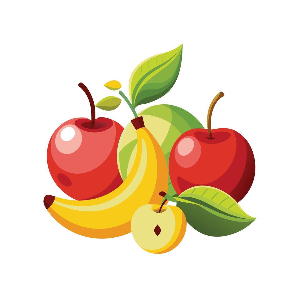Realistic Fruits Illustration Concepts vector