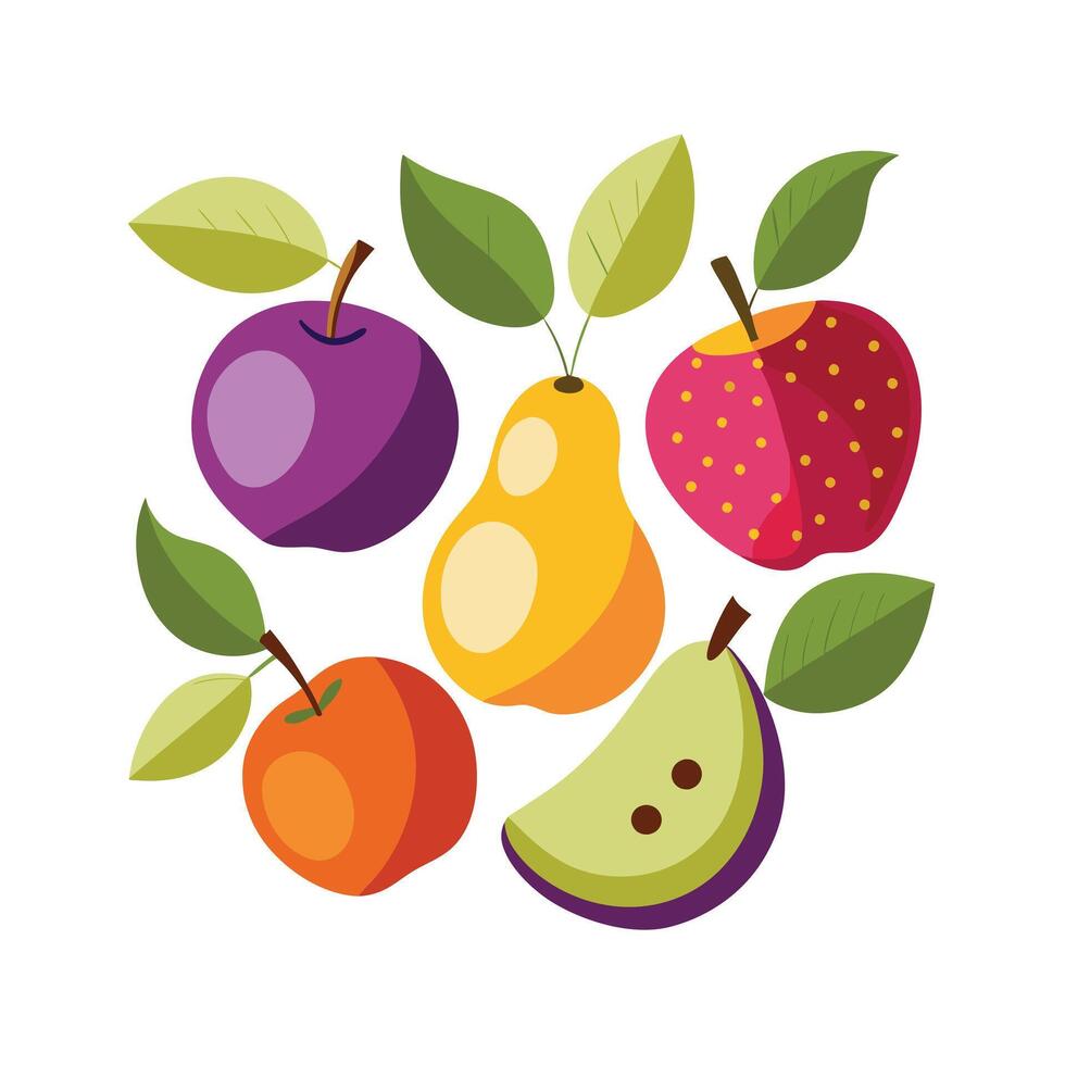 Realistic Fruits Illustration Concepts vector