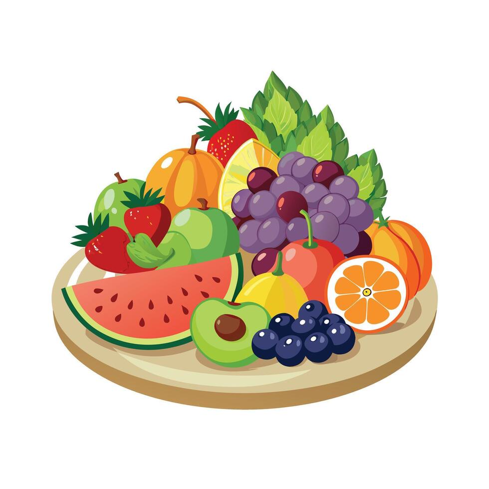 Realistic Fruits Illustration Concepts vector