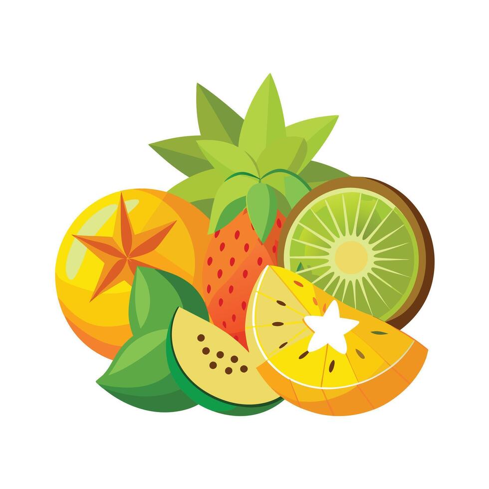 Realistic Fruits Illustration Concepts vector