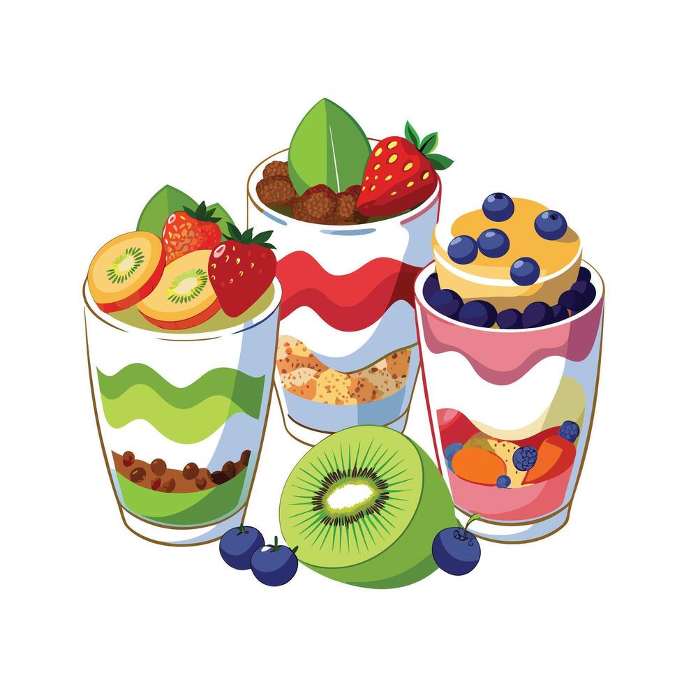 Realistic Fruits Illustration Concepts vector