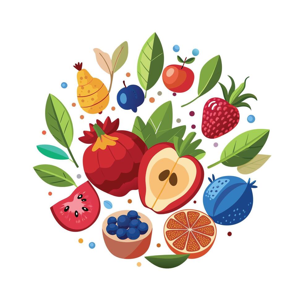 Realistic Fruits Illustration Concepts vector
