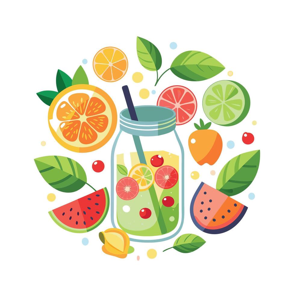 Realistic Fruits Illustration Concepts vector