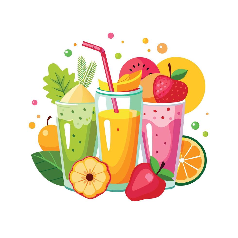 Realistic Fruits Illustration Concepts vector