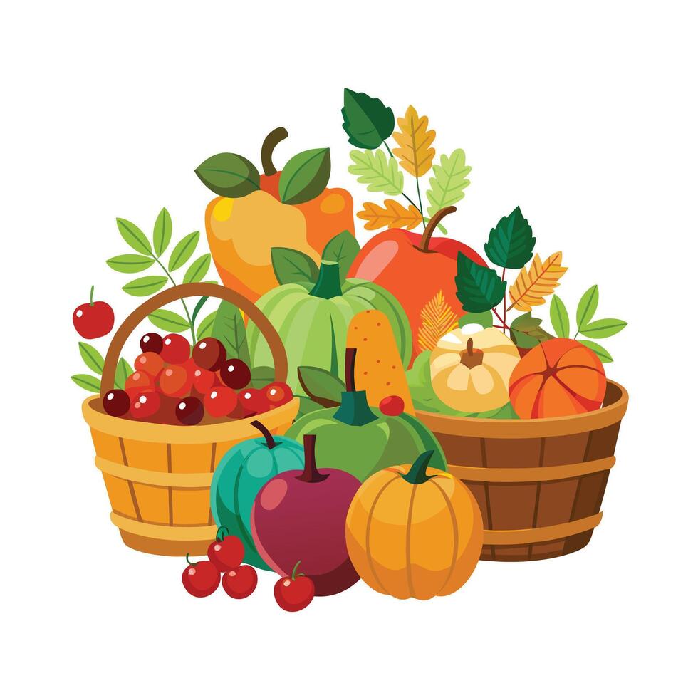 Realistic Fruits Illustration Concepts vector
