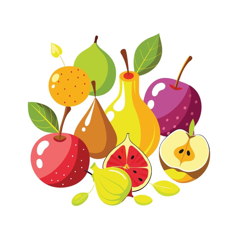Realistic Fruits Illustration Concepts vector