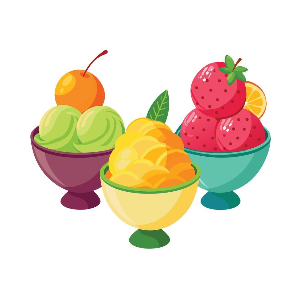 Realistic Fruits Illustration Concepts vector