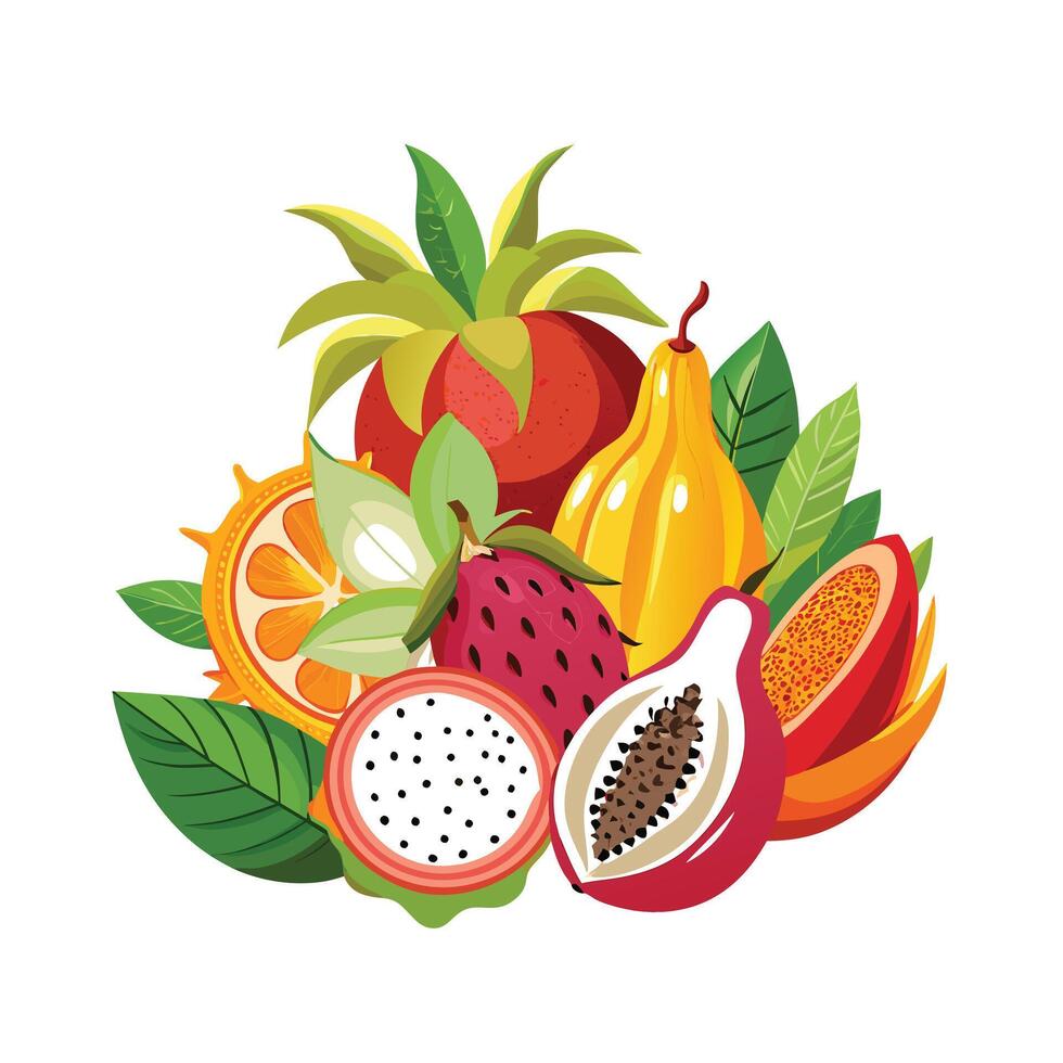 Realistic Fruits Illustration Concepts vector