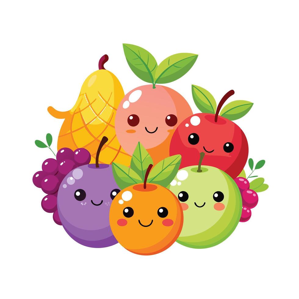 Realistic Fruits Illustration Concepts vector