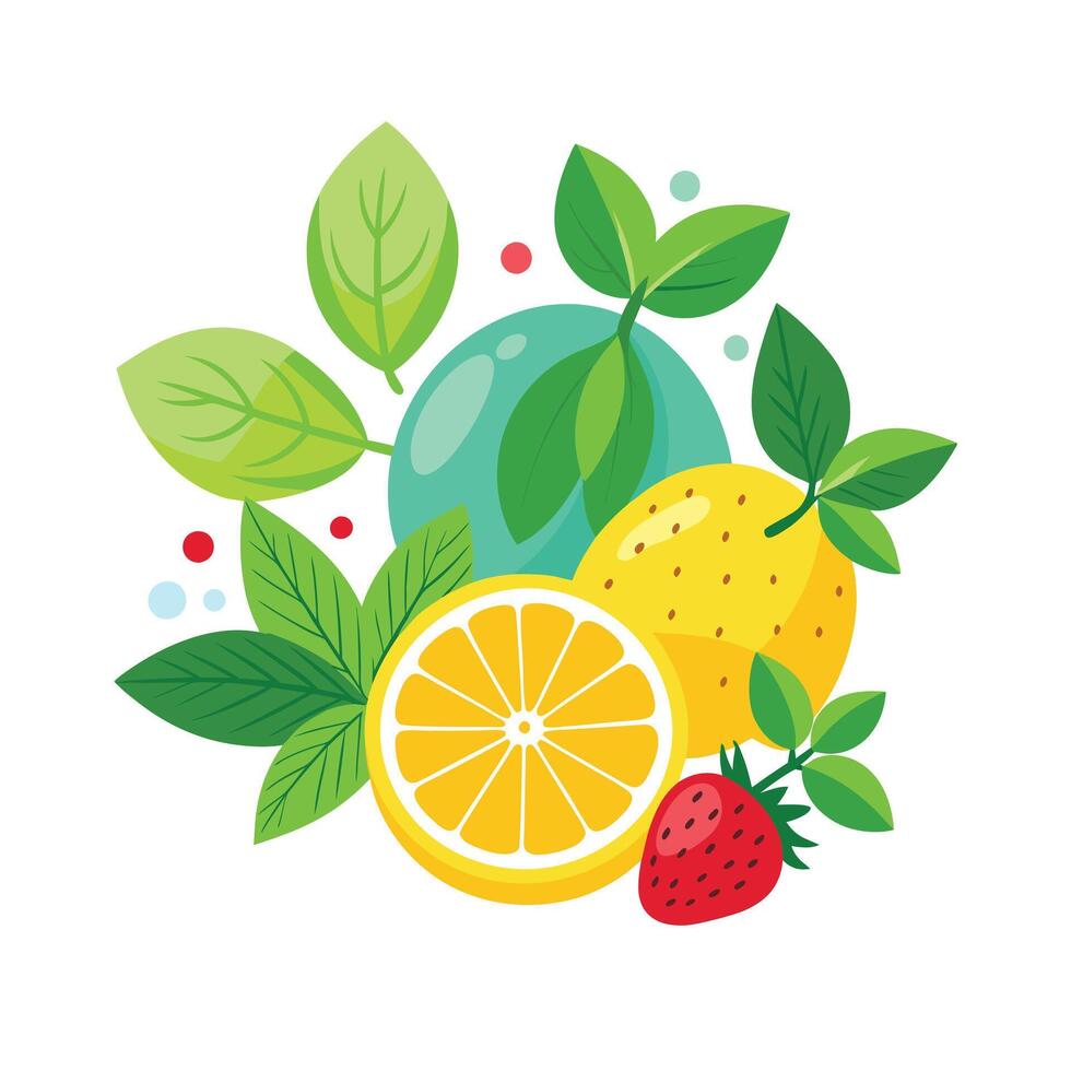 Realistic Fruits Illustration Concepts vector