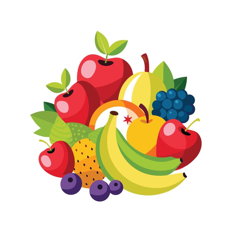 Realistic Fruits Illustration Concepts vector