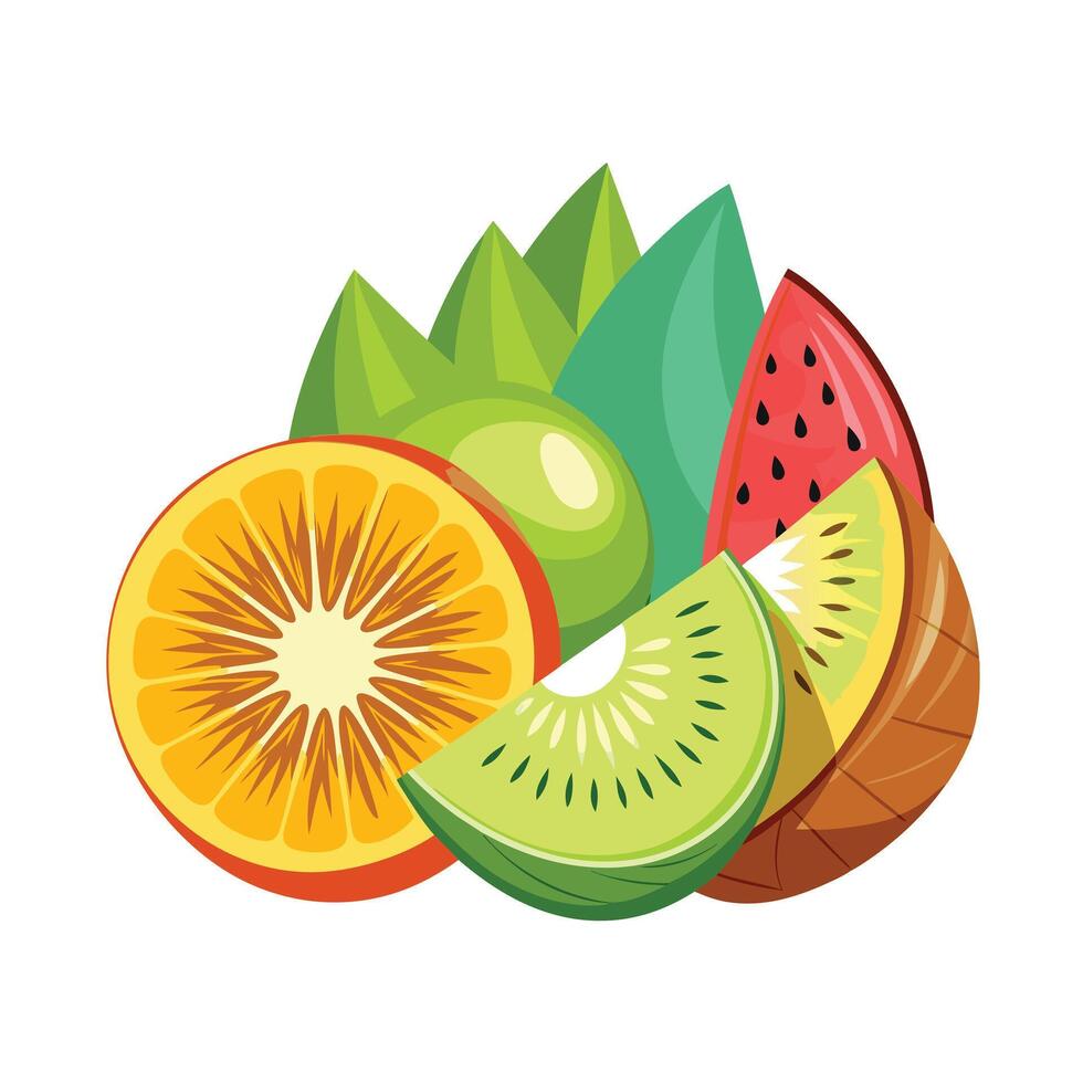Realistic Fruits Illustration Concepts vector
