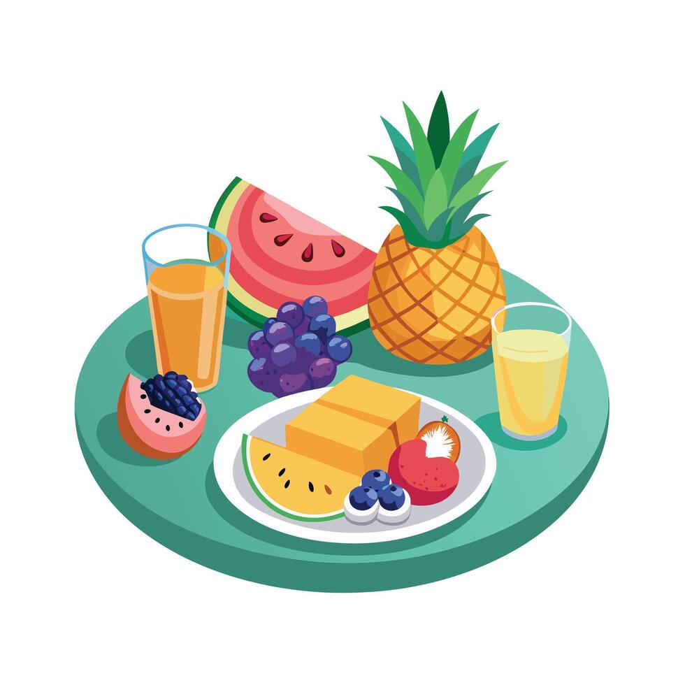 Realistic Fruits Illustration Concepts vector