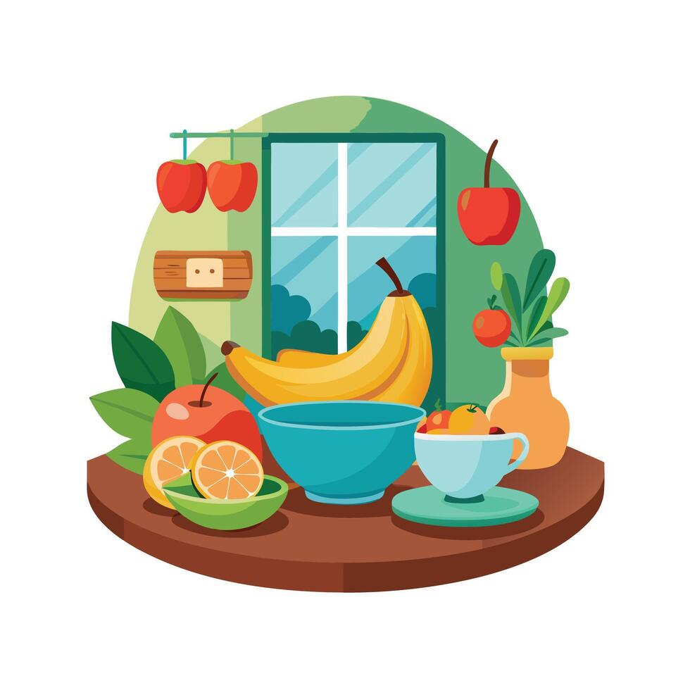 Realistic Fruits Illustration Concepts vector