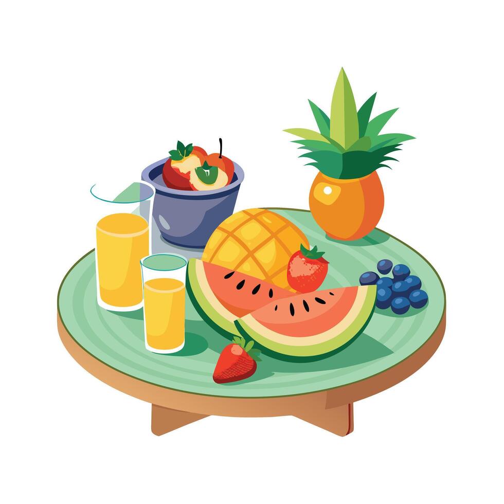 Realistic Fruits Illustration Concepts vector