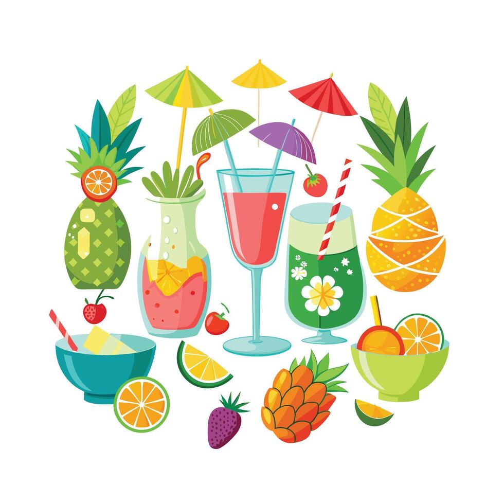 Realistic Fruits Illustration Concepts vector