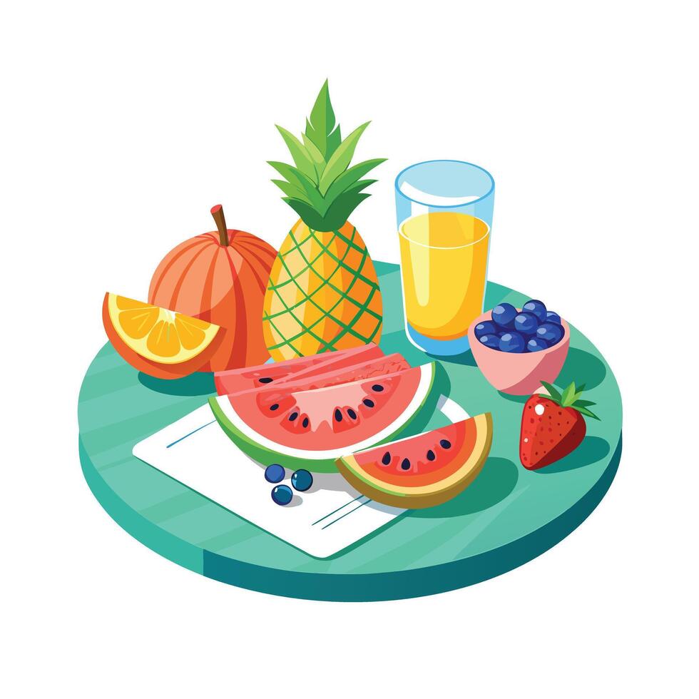 Realistic Fruits Illustration Concepts vector