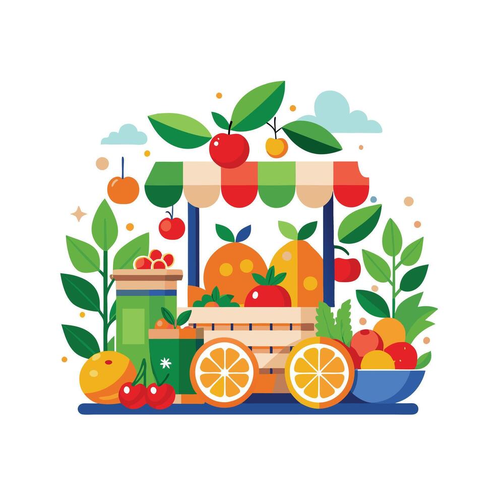 Realistic Fruits Illustration Concepts vector