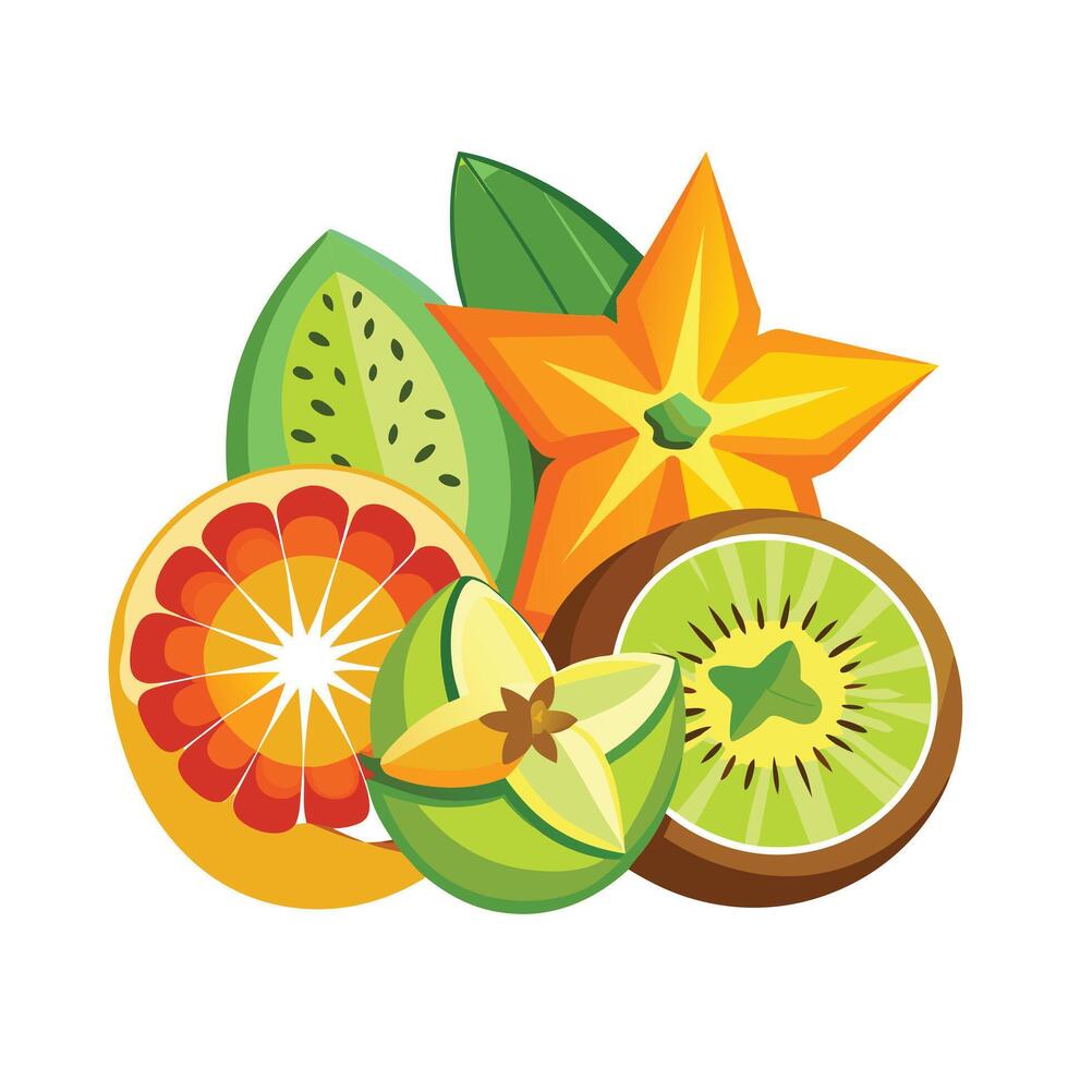 Realistic Fruits Illustration Concepts vector