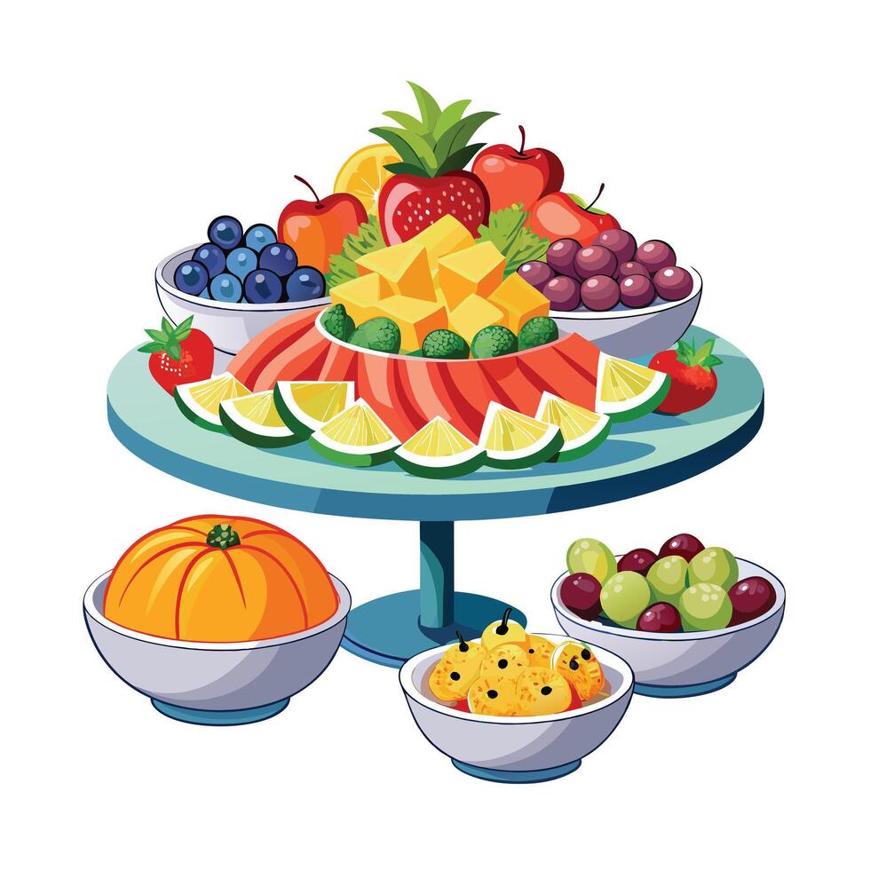 Realistic Fruits Illustration Concepts vector