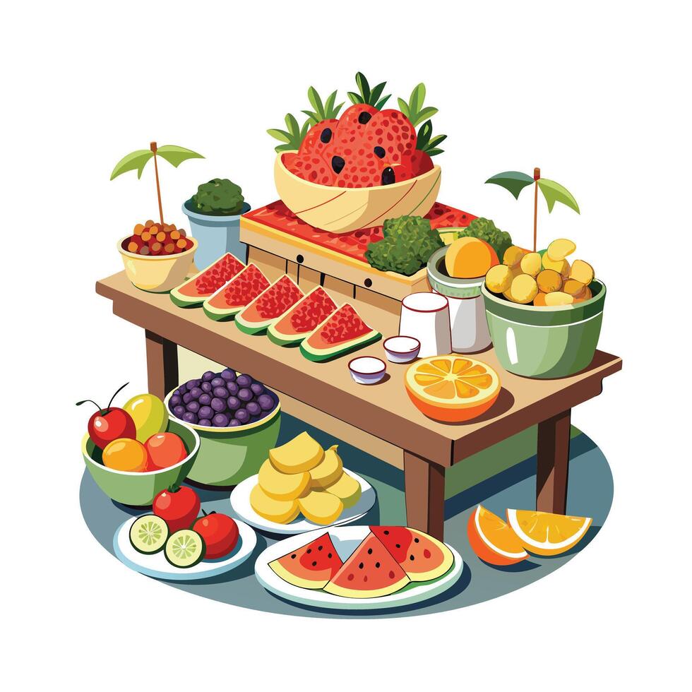 Realistic Fruits Illustration Concepts vector