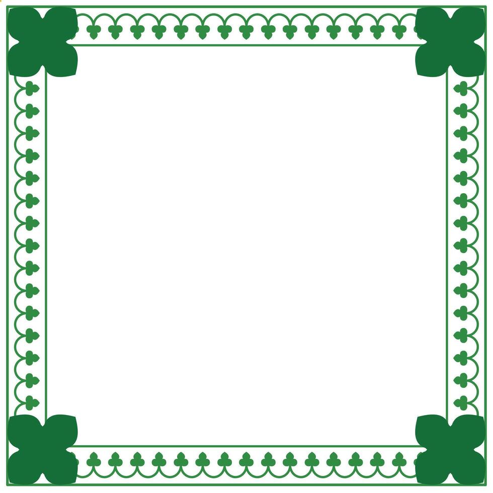 Green border frame deco. frame art simple line signboard. frames or borders for various purposes. Design elements for religious frame illustrations vector