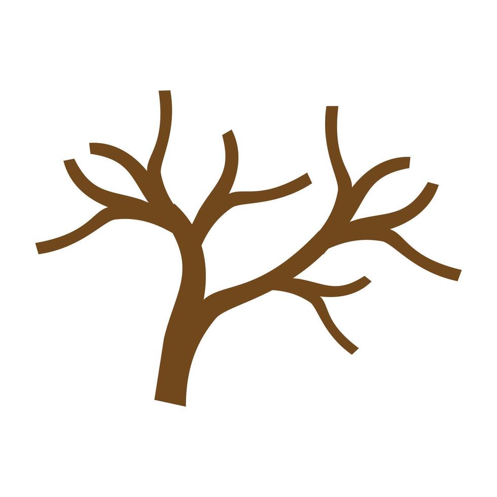 Tree icon. Flat color design. illustration in Eps 10. illustration of branching tree branches. Tree trunk illustration element design vector