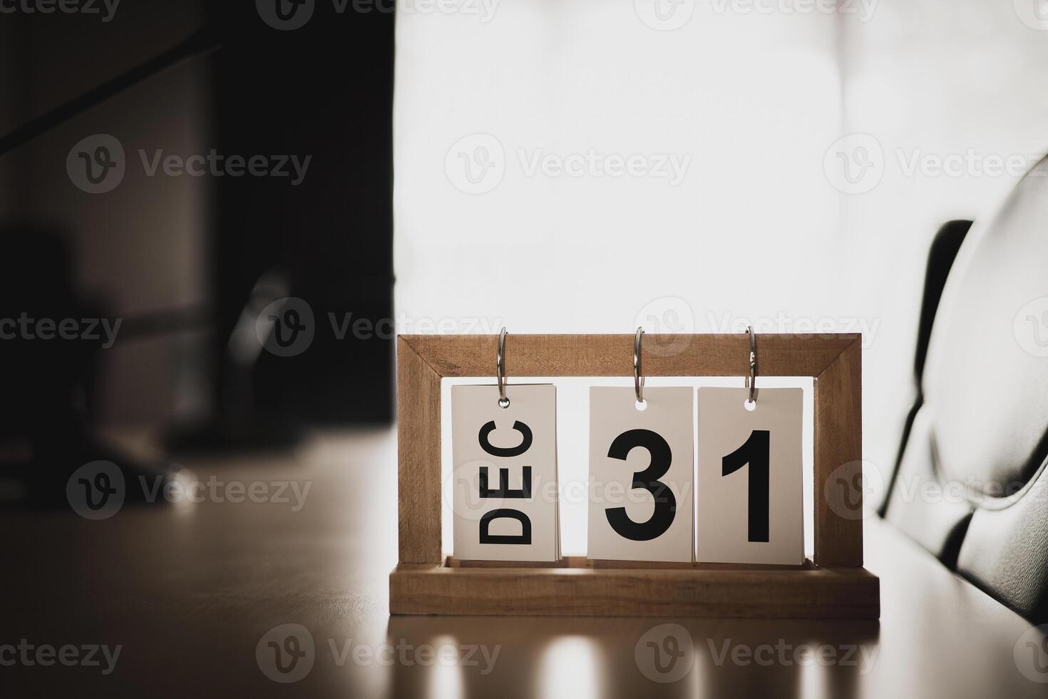 December calendar page. 31st day of New Year's Eve in the office room. with copy space and business design Planning concepts, setting new strategic goals photo