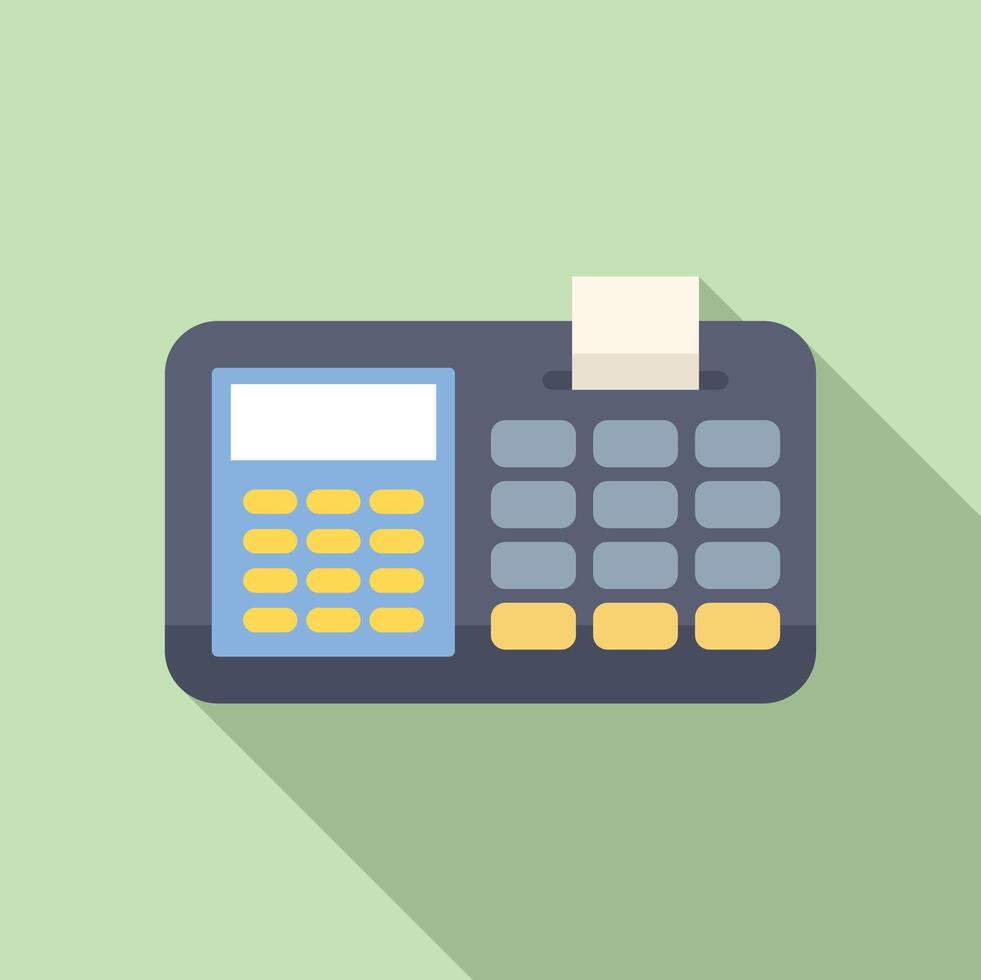 Electronic cash register printing receipt using thermal paper roll vector