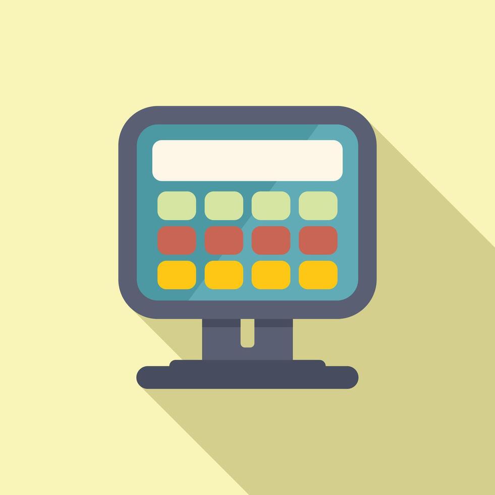 Calculator showing calculation process on screen icon vector