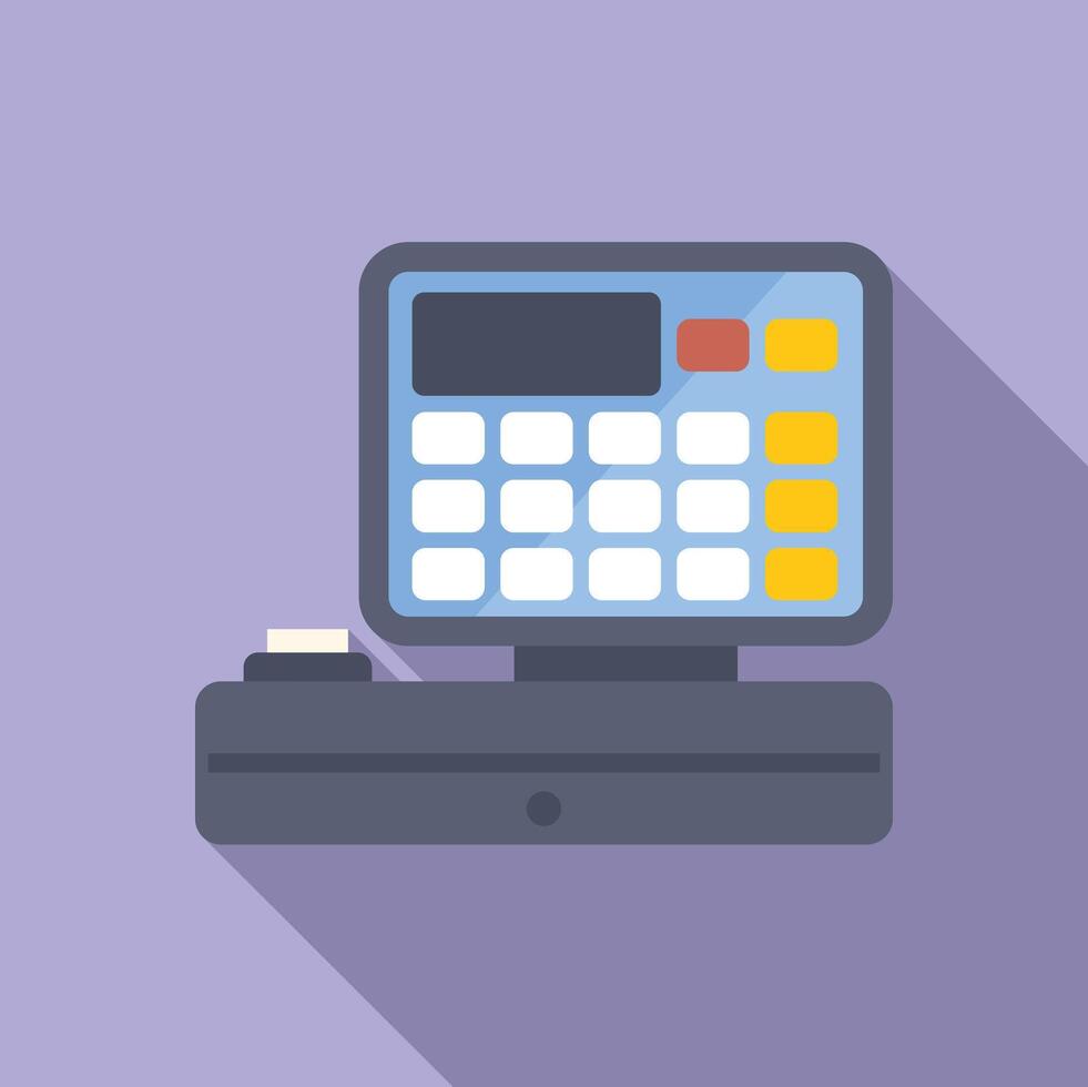 Cash register showing total amount of purchase in the grocery store vector