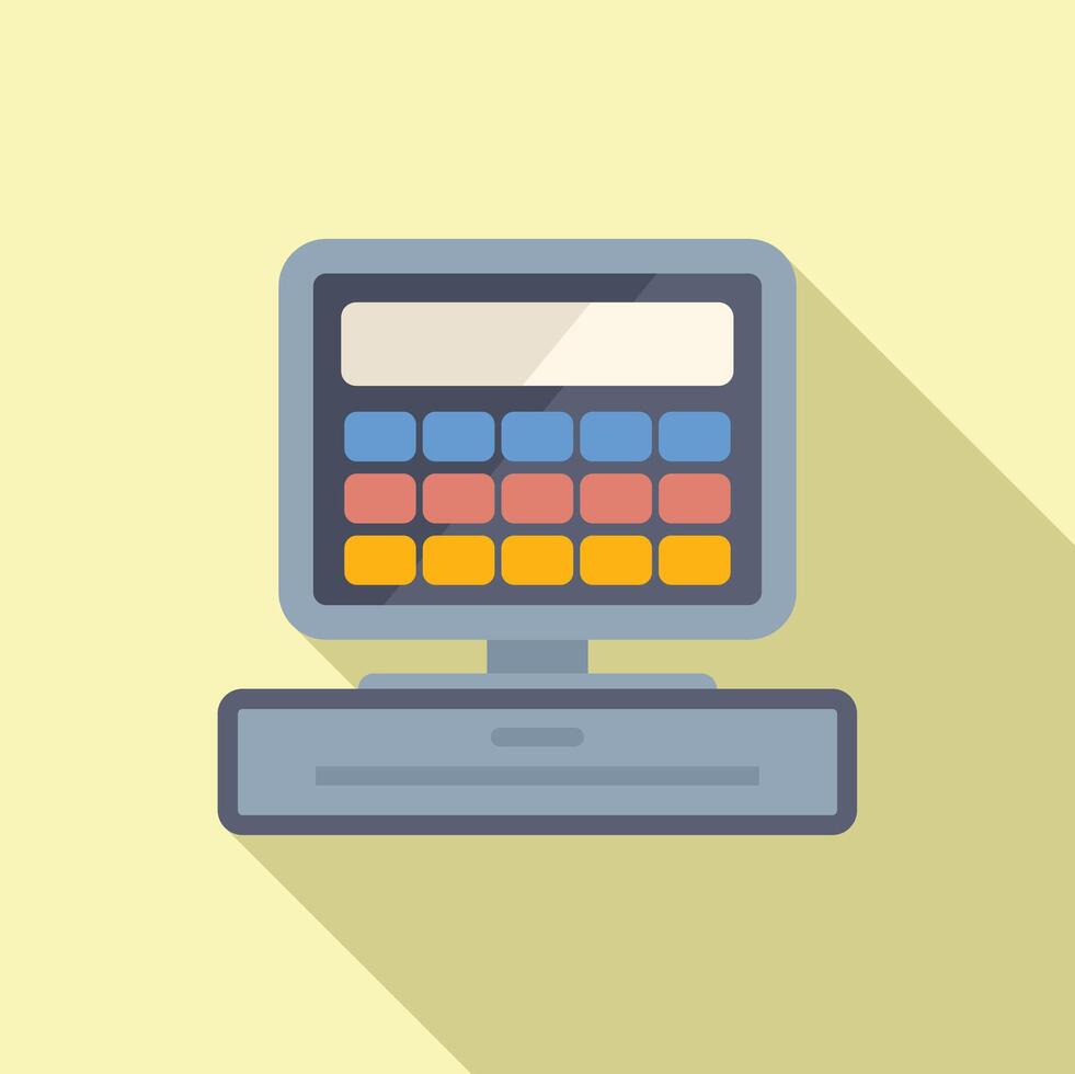 Electronic cash register with a blank screen for checkout at the store vector