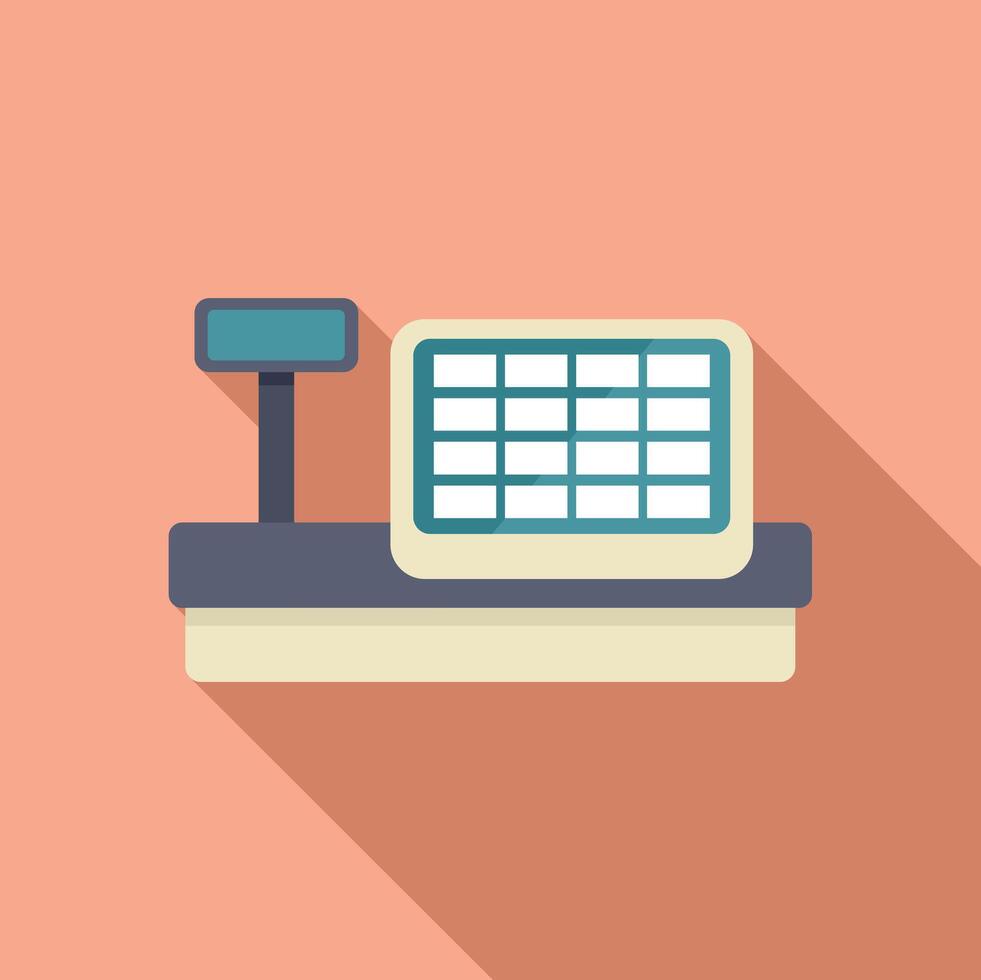 Point of sale terminal standing on countertop is accepting contactless payment vector