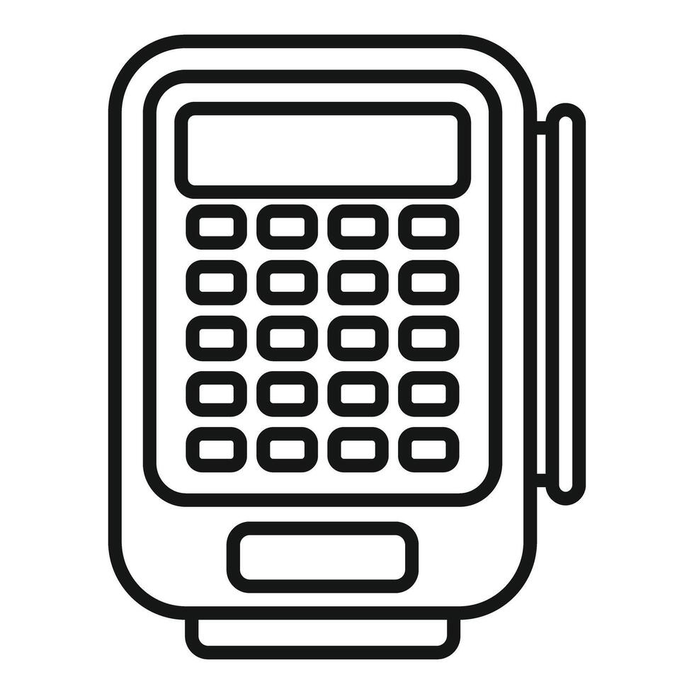 Mobile pos terminal accepting a contactless payment in a store vector