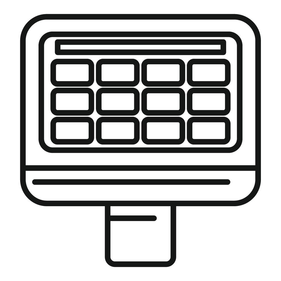 Electronic cash register with blank screen accepting credit card payment vector