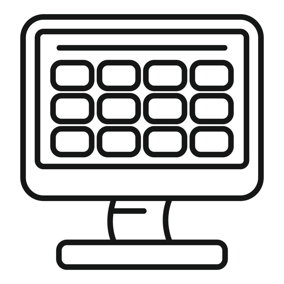 Online calendar schedule showing appointment dates on computer screen vector