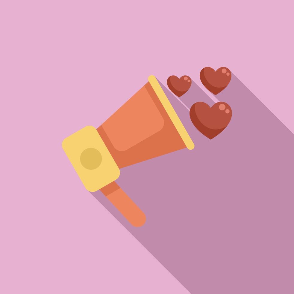 Megaphone is spreading love with hearts coming out of it vector