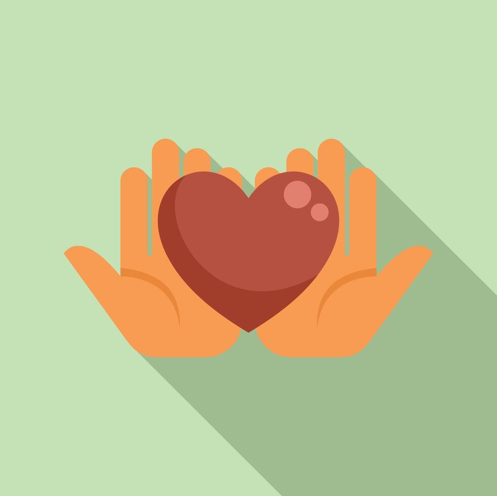 Two hands holding a heart showing love and support vector