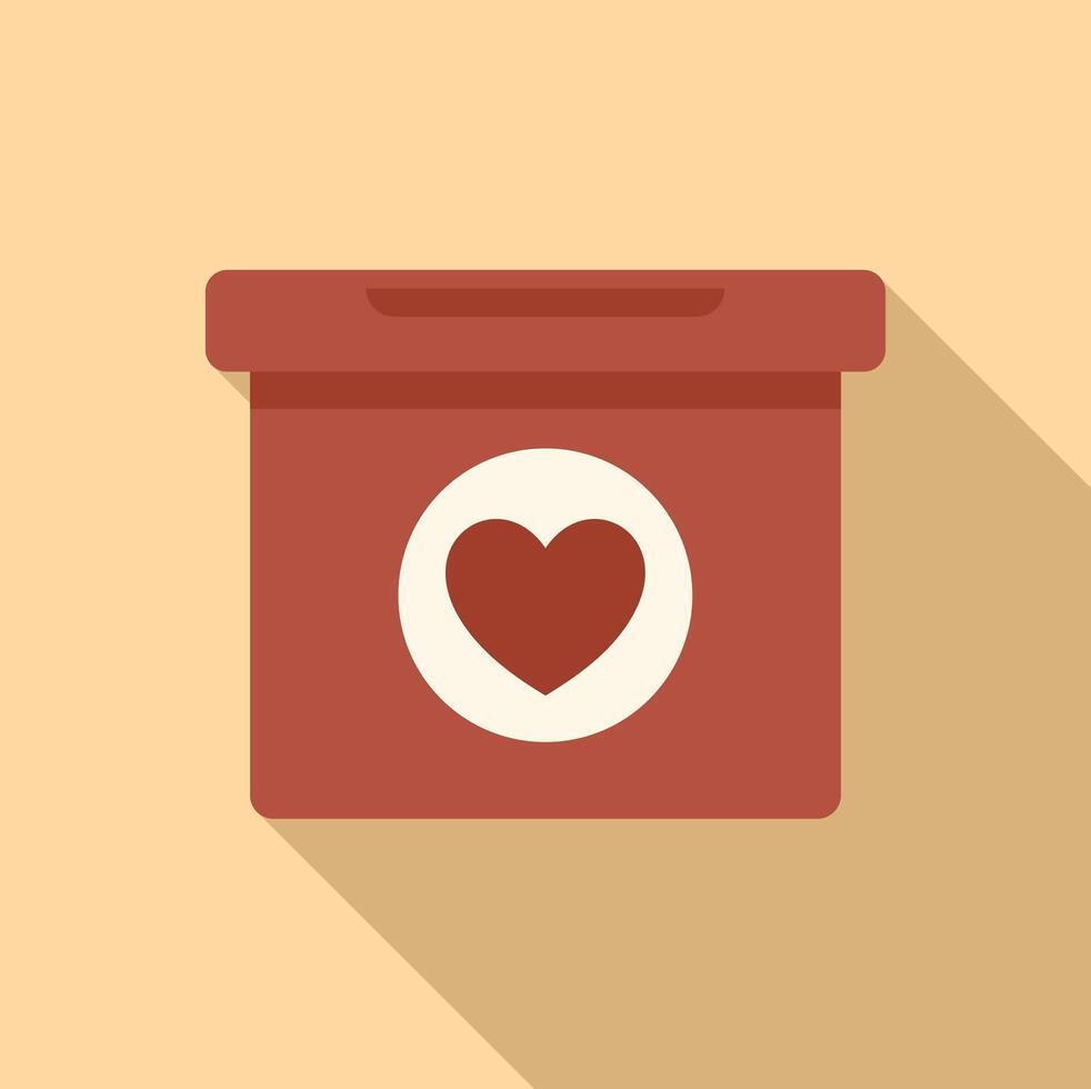 Donation box with heart symbol for charity and volunteering vector