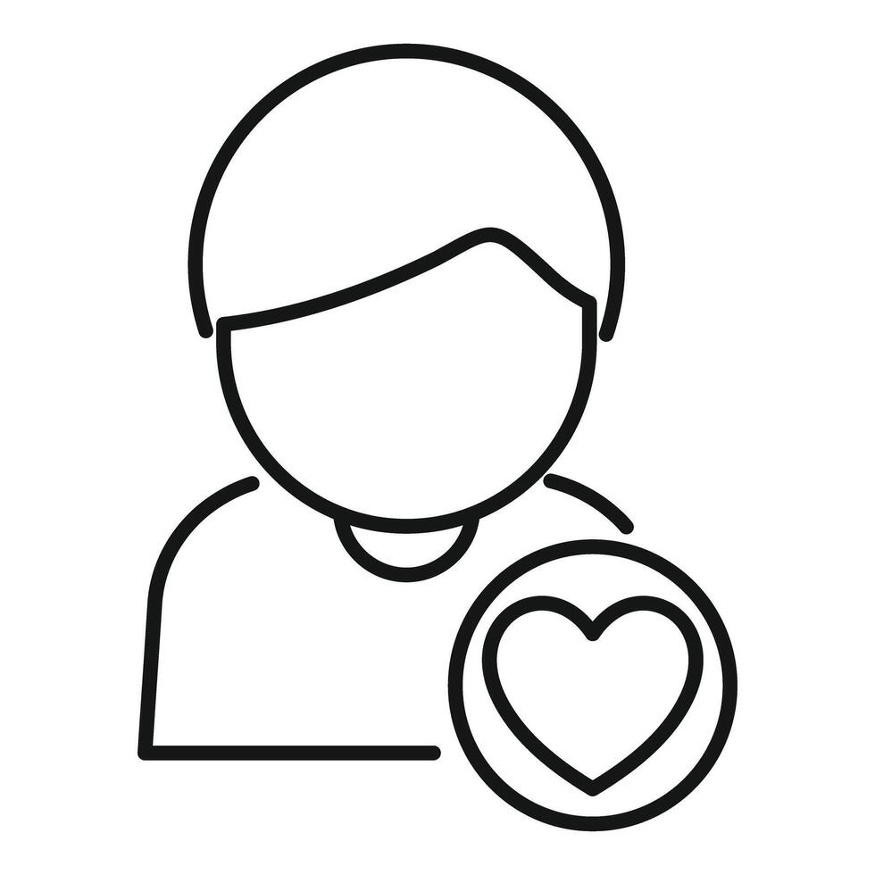 Young man showing love with heart icon on internet vector